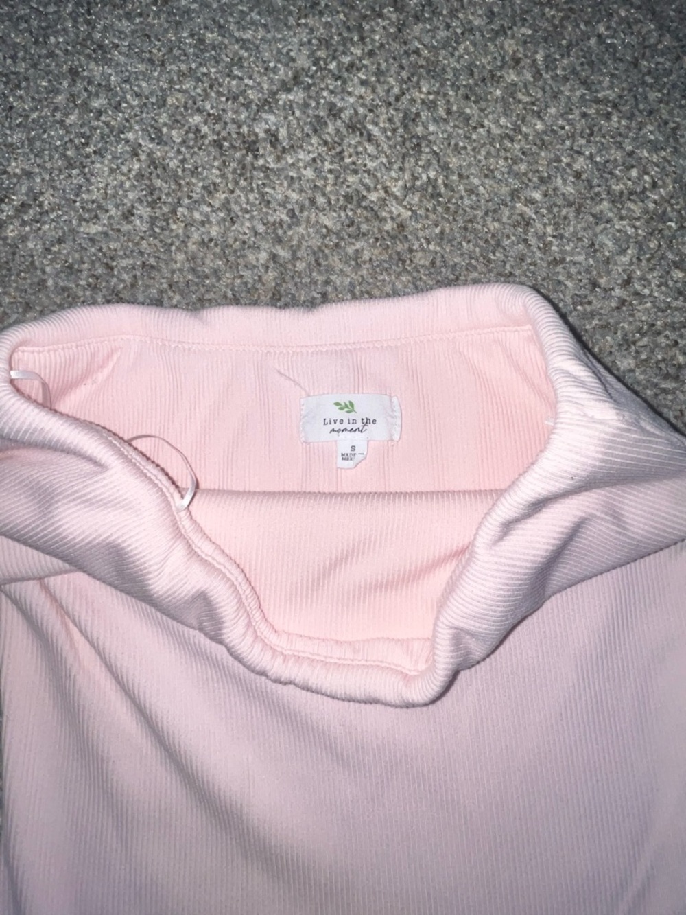 Light Pink Ribbed Strapless Bodysuit - Picture 2 of 5